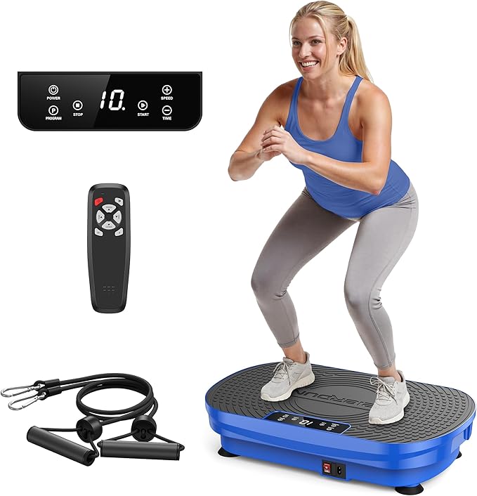 FEIERDUN Vibration Plate Exercise Machine, Vibration Plate for Lymphatic Drainage, Power Plate Vibration Platform for Weight Loss, Toning & Wellness