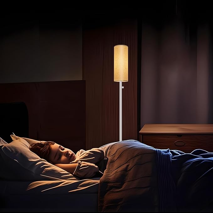 Floor Lamp for Living Room,Dimmable Floor Lamp with LED Bulb,Modern Standing Lamp with Marble Base,Tall Standing Lamps for Living Room,Bedroom,Office,Reading and Nursery(White)