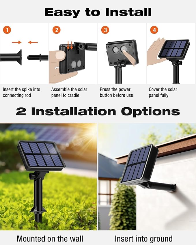 3 Pack Solar Fairy Lights for Outside Waterproof, Total 147FT 450 LED Solar String Lights Outdoor 8 Modes Solar Twinkle Lights for Garden Yard Christmas Tree Wedding Party Decor, Warm White