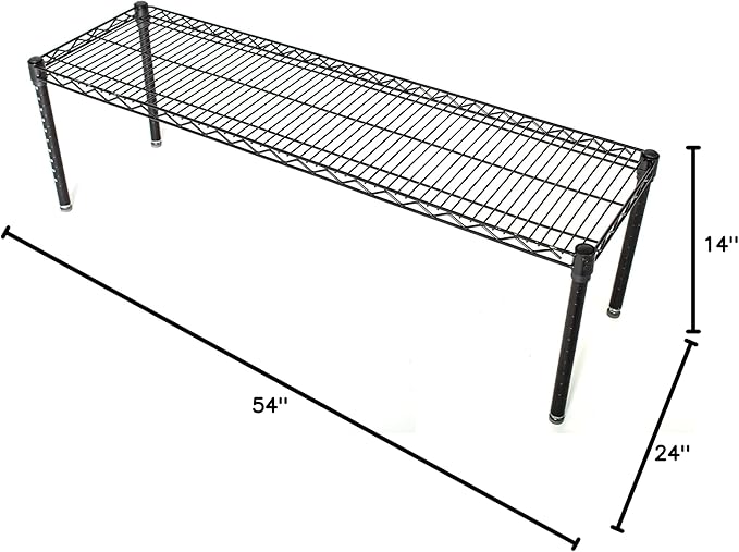 Omega Products Corporation 24" Deep x 54" Wide x 14" High Black Stationary Dunnage Rack