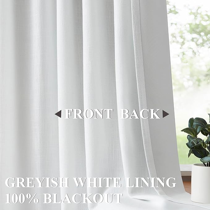 Vision Home White Pinch Pleated Full Blackout Curtains 60 inch Wide Thermal Insulated Window Curtains 84 inch for Living Room Bedroom Room Darkening Pinch Pleat Drapes with Hooks Back Tab 60"Wx84"Lx1