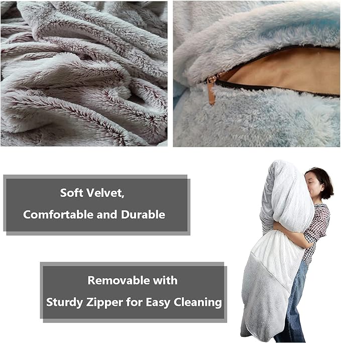 Big Huge Giant Bean Bag Chair for Adults, (No Filler) Bean Bag Chairs in Multiple Sizes and Colors Giant Foam-Filled Furniture - Machine Washable Covers, Double Stitched Seams (White,5FT)