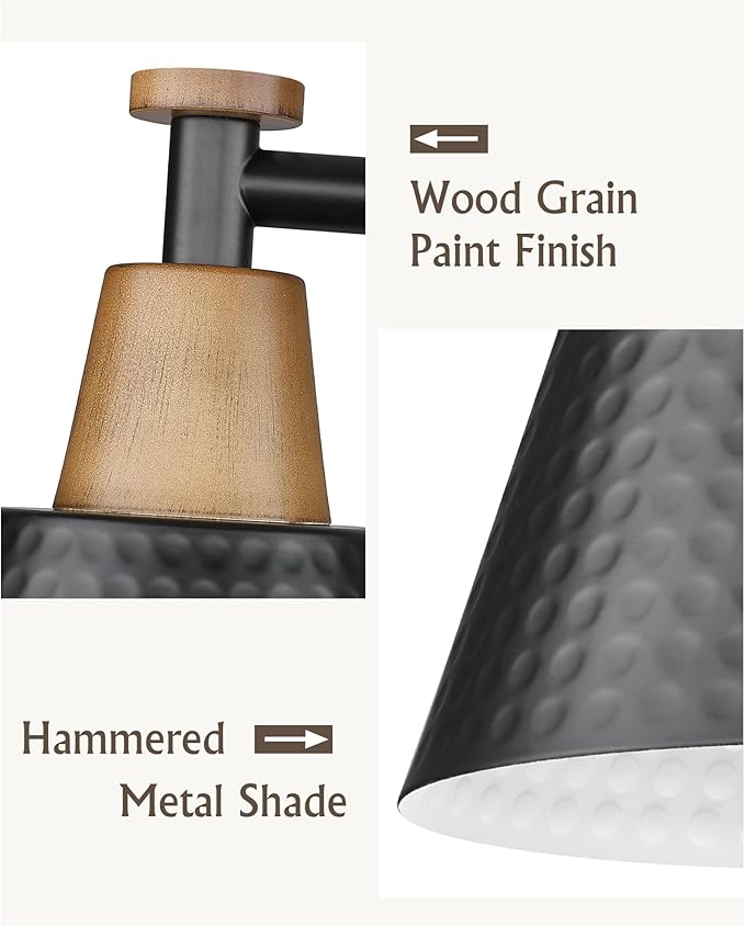 FEMILA Black 6 Light Bathroom Vanity Light, Vintage Bathroom Light Fixtures Over Mirror, E26 Base, 4FG59B-6W BK