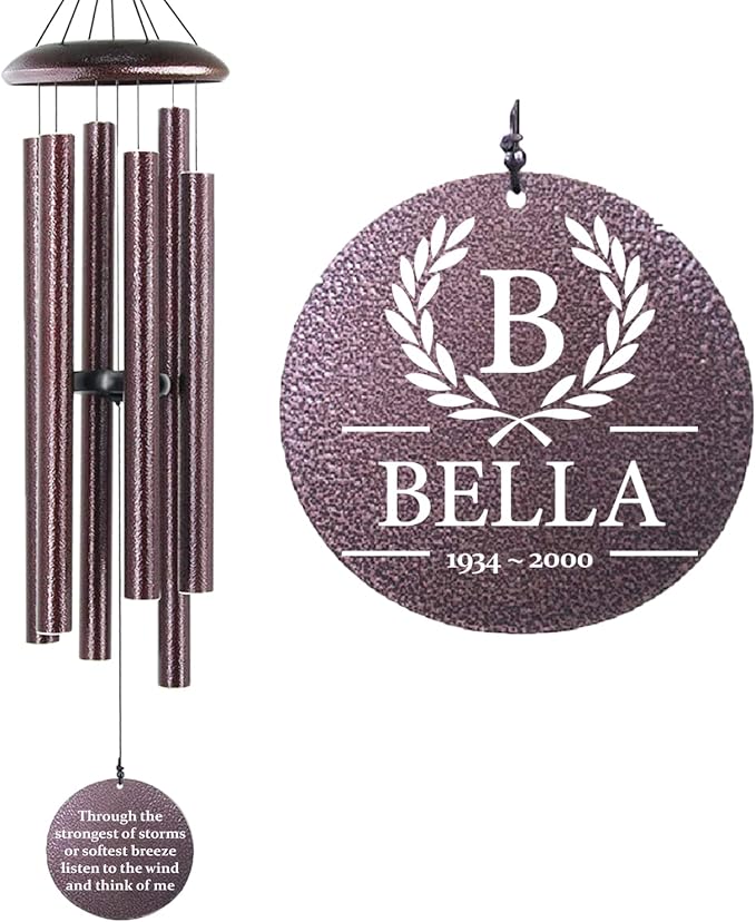 ASTARIN 36" Large Deep Tone Personalized Sympathy Wind Chimes, Memorial Wind Chime for Loss of Mother Father Loved One, Bereavement Gifts Decor Outdoor Patio Garden Graveyard(Produced in USA)