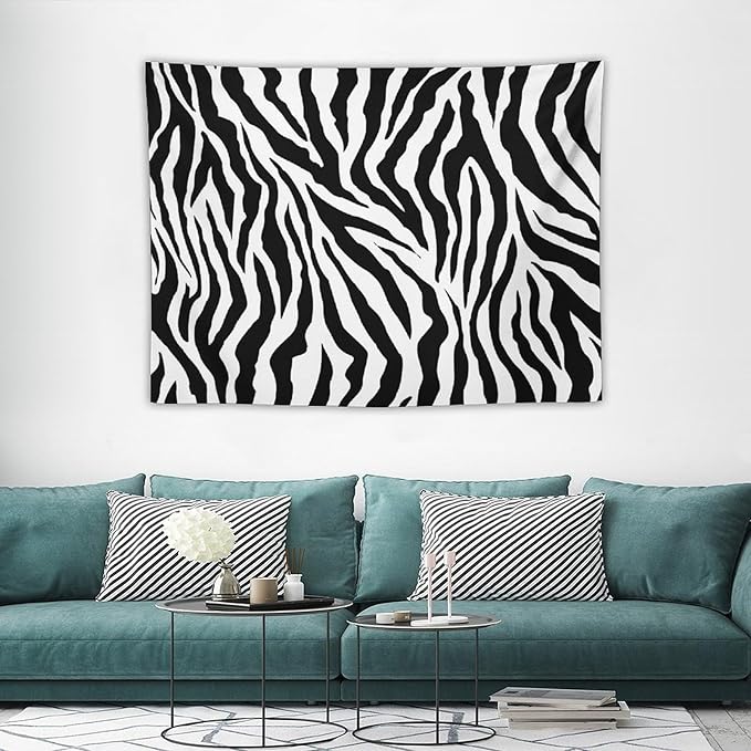 HZOHNAGO Zebra Print Tapestry Nature Wild Animals Black and White Stripe Printed Wall Tapestry Painting Wall Hanging for Bedroom Living Room Dorm 40" W x 30" H
