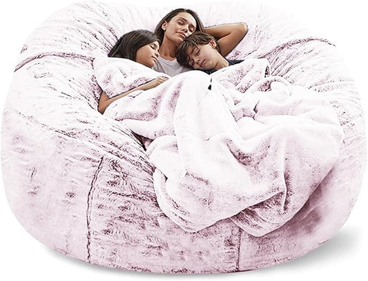 Big Huge Giant Bean Bag Chair for Adults, (No Filler) Bean Bag Chairs in Multiple Sizes and Colors Giant Foam-Filling Required- Machine Washable Covers, Double Stitched Seams (Blood red,5FT)
