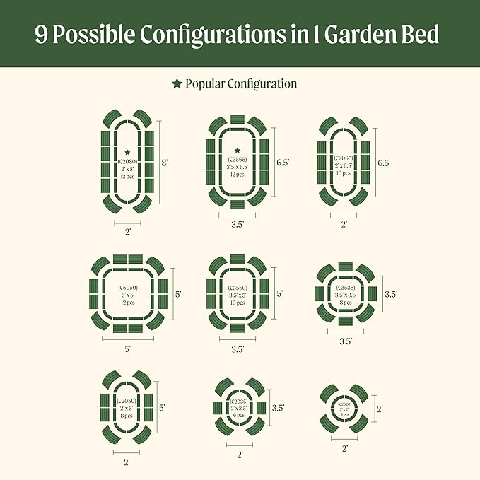 Vego Garden 32" Extra Tall Oval Metal Raised Garden Bed Kit - 9 in 1 Modular Planter Box for Vegetables, Flowers, Fruits - British Green