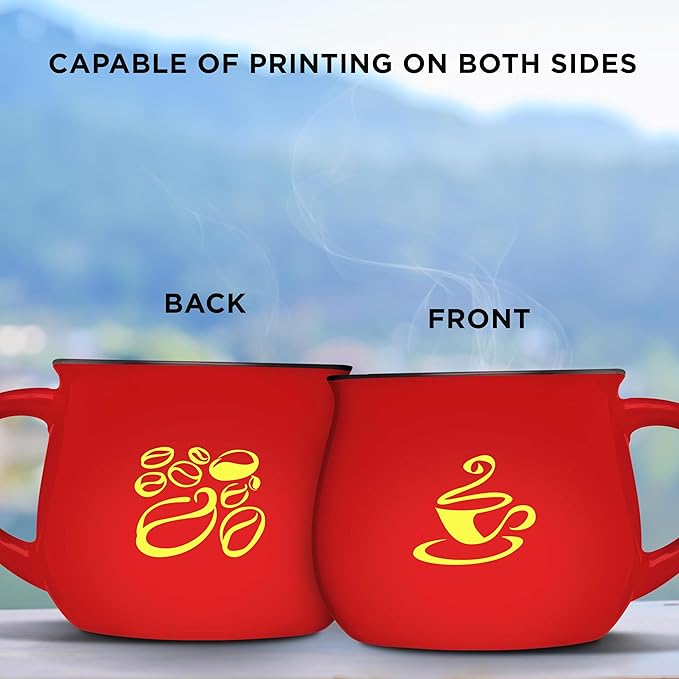 Custom Glazed Campfire Coffee Mugs 12 oz. Set of 100, Personalized Bulk Pack - Perfect for Coffee, Tea, Espresso, Hot Cocoa, Other Beverages - Red