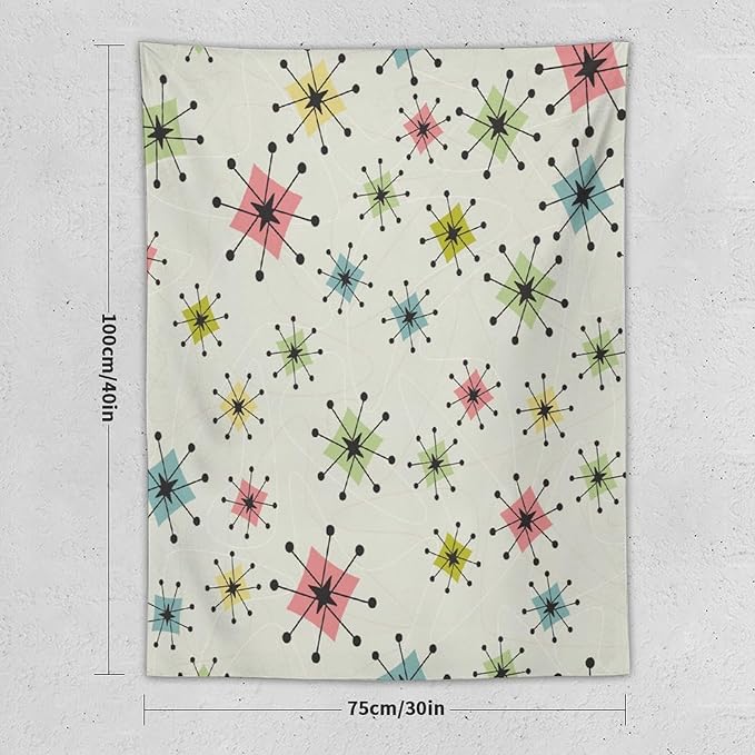 ICMOLYYENLO Abstract Cat Tapestry, Medieval Abstract Atomic Star Cat Vintage Home Wall Hanging Art Tapestry for Bedroom Living Room Dormitory 40x60 Inch