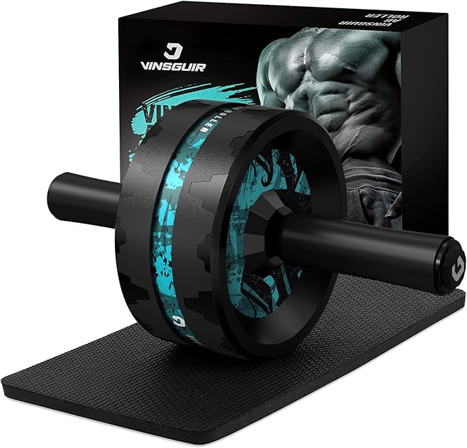 VINSGUIR Ab Roller Wheel, Abs & Core Workout Equipment for Home Gym with Knee Pad Accessories, Abdominal Wheel for Full-body Strength Training