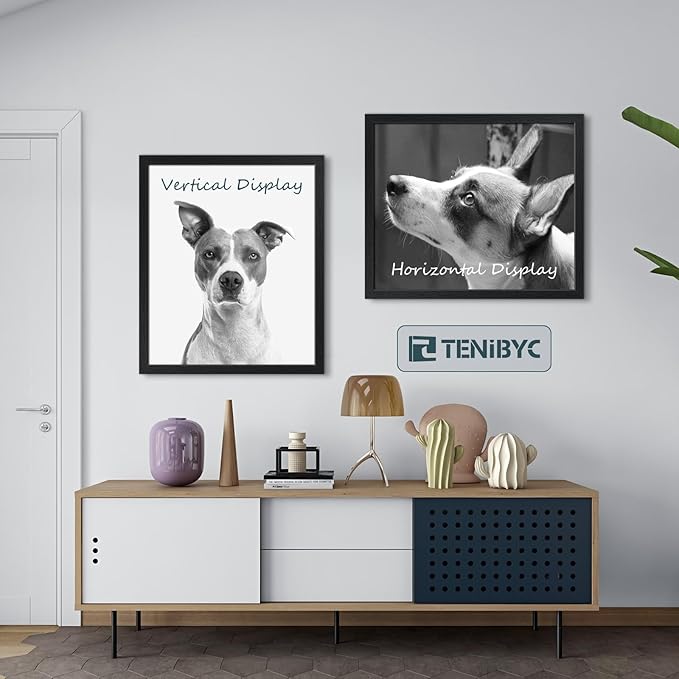 20x24 Picture Frame Set of 3, Textured Black Solid Wood Poster Frame, Wall Gallery Frame