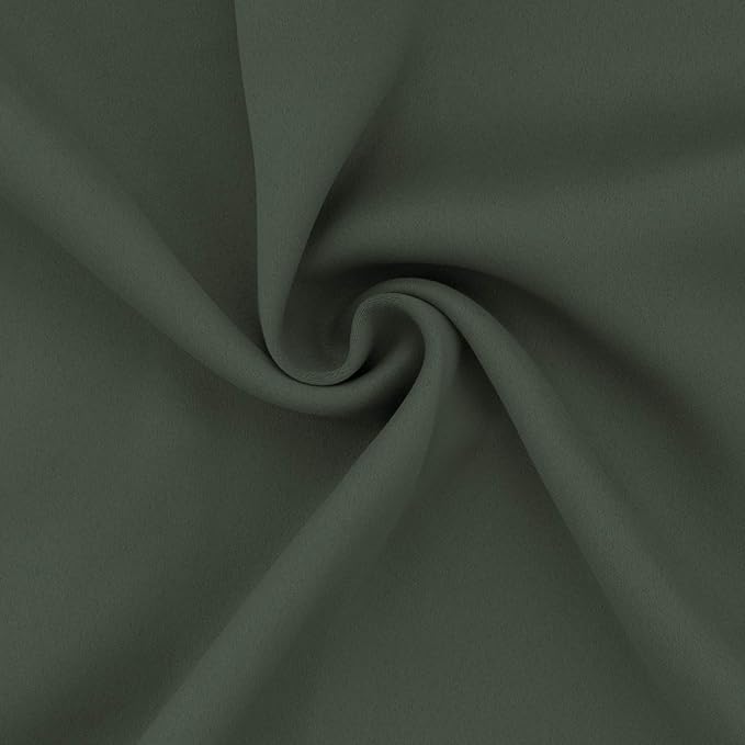 Easy-Going Blackout Curtains for Bedroom, Solid Thermal Insulated Grommet and Noise Reduction Window Drapes, Room Darkening Curtains for Living Room, 2 Panels (52x84 in,Greyish Green)