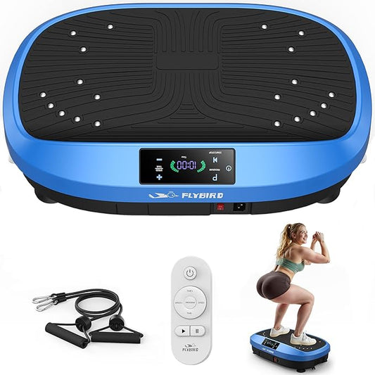FLYBIRD Vibration Plate Exercise Machine, 120 Adjustable Speed High Intensity Vibration for Muscle Toning Weight Loss Lymphatic Drainage, Full Body Workout Vibration Plate Ideal for Fitness & Recovery