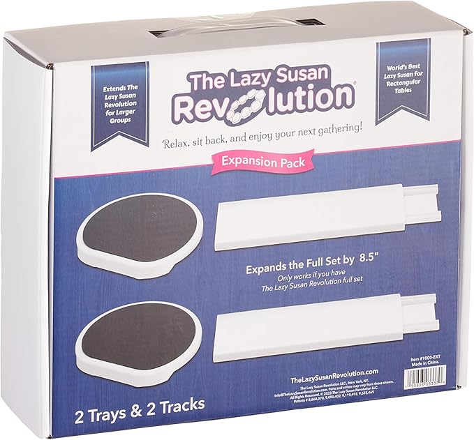 Expansion Pack - Dark Gray - 2 Straight Tracks and 2 Trays. Does not Work Without the Lazy Susan Revolution Full Set (Sold Separately).