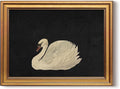 HUARCEY Gold Framed Vintage Wall Art for Living Room, Grace Swan Art Painting Pictures Rustic Animal Bathroom Prints Farmhouse Wall Decor Canvas Swan Shelf Decor for Kitchen Bedroom (Zwaan 12"x16")