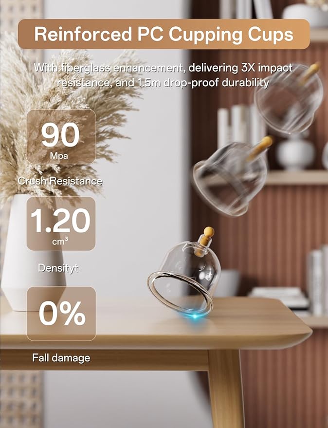 Cupping kit for Massage Therapy, Profession Cupping Set with Electric Cupping Guasha Pump, Cupping Therapy set with 18pcs High Temp and High Pressure resistant Vacuum Suction Cups for Cellulite