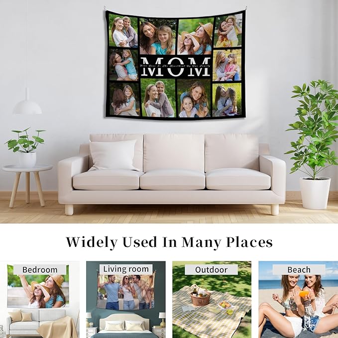 Custom Tapestry For Wall Bedroom Custom Backdrop Personalized Image Text Photo Customized Funny Tapestry Banners And Signs Mother's Day Horizontal Tapestrys