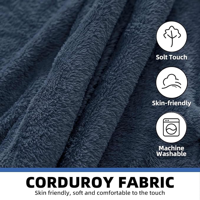 6FT,Oversized Bean Bag Chairs for Adults,Giant beanbag with Filler Included，Fluffy Memory Foam,Soft and Comfy Corduroy Fabric,Gaming Chairs Suitable for Living Room and Bedroom (Blue, 6 Foot)