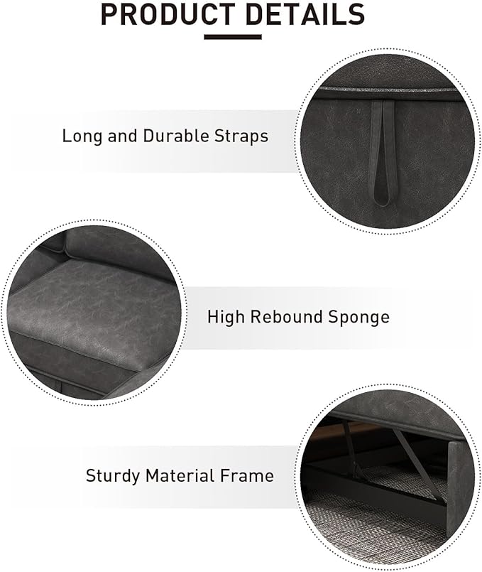 EBELLO Convertible Sleeper Sofa 3 in 1, Faux Leather Modern L-Shaped Couches for Living Room, Pull Out Sectional Futon Sofa Bed with Storage Space, USB Ports and Cup Holders for Bedroom