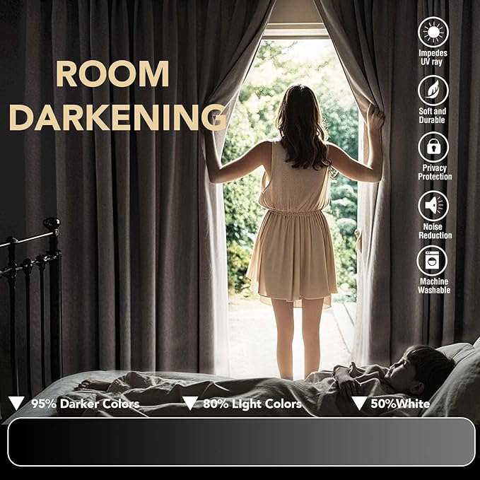 H.VERSAILTEX White Curtains for Bedroom Thermal Insulated Curtains & Drapes Living Room 108 inches Long for Patio Glass Door Window Treatment Extra Long Panels Drapes 2 Panels, Pure White
