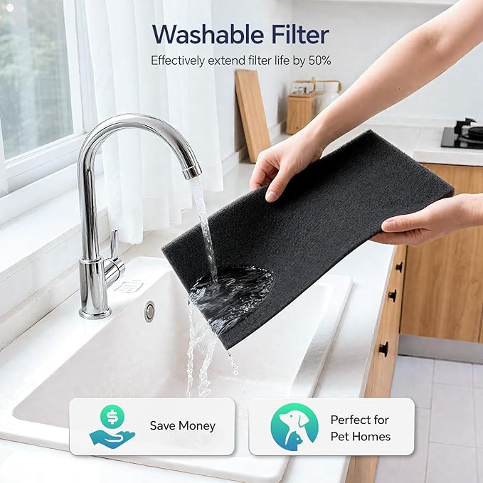 AMEIFU Air Purifiers for Home Large Room, Up to 2400 ft² with Smart WiFi APP Control, Hepa Air Purifier with Washable Filters, PM 2.5 Display for Bedroom, Pets Hair, Pollen, Dander, Smoke