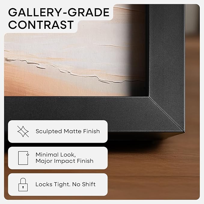 Homeforia Black Picture Frames 8x10, High End Metal 8 x 10 Photo Frame with Mat 5 by 7 Art, 10x8 Black Frame Matted to 5x7 inch Print, 8by10 Wall or Tabletop Frames, Tempered Glass, Wall Kit, Set of 1