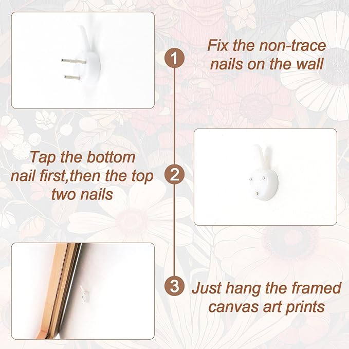 Aurlan Boho Burnt Orange Terracotta Wildflowers Framed Wall Art(40"x20"), Abstract Floral 3D Textured Canvas Artwork, Large Modern Vintage Botanical Nature Art Wall Decor for Home Office Living Room Bedroom