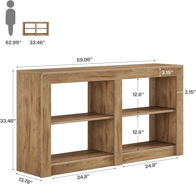 Tribesigns Farmhouse Console Table, Hallway Table for Entryway, Wood Console Behind Couch for Living Room, Hallway, Foyer, Oak