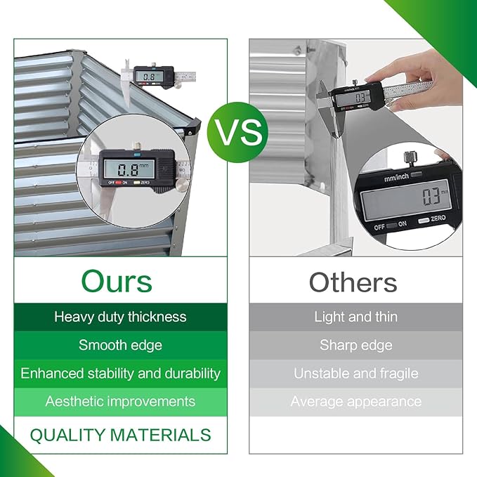 GARDMAX 8x4x2FT Galvanized Raised Garden Bed Kit, Metal Planter Boxes Outdoor with Easy Assembly, Large Garden Bed for Vegetables, Fruits, Flower, Herbs Rectangle Silver