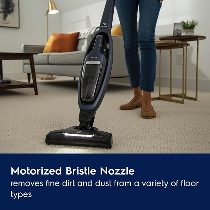 Electrolux WellQ7 Pet Cordless 2-in-1 Vacuum Cleaner with Motorized PetPro+ Nozzle for Easy Pet Hair Removal, 50-Minute Run Time, 2 Power Modes, Indigo Blue