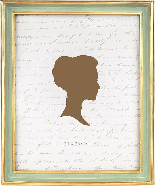 AELS 8x10 Inch Vintage Picture Frame, Elegant Antique Photo Frames with Glass Front, Photo Display, Tabletop Wall Hanging, Gift Ideas, Sage Green with Gold Trim