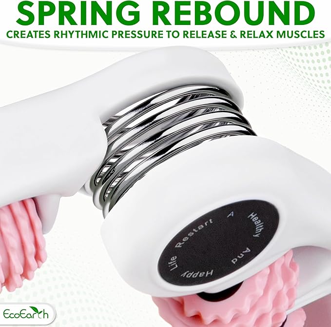 EcoEarth Cellulite Massage Roller - Handheld Fascia Massager with Detachable Handles - Anti Cellulite Tool for Legs, Thighs, Buttocks & Belly - Deep Tissue Muscle Roller for Lymphatic Drainage