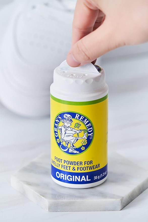 Gran's Remedy Shoe Deodorizer and Foot Powder for Smelly Feet - Effective Shoe Odor Eliminator in Travel Size - Absorbs Sweat and Moisture for Shoes and Feet - Unscented