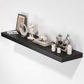 Floating Shelves for Wall, 48" W x 9.3" D x 1.5" H, Wooden Wall Mounted Display Shelves with Invisible Brackets for Living Room, Bedroom, Bathroom, Kitchen Decor and Storage, Set of 1, Black