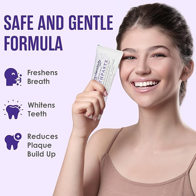 SprinJene Fluoride Free Toothpaste for Sensitive Teeth & Gum Fresh Breath Helps Dry Mouth Natural Non Fluoride Toothpaste for Adult SLS Free, Toxic Preservative Free with Black Seed Oil & Zinc 1 Pack
