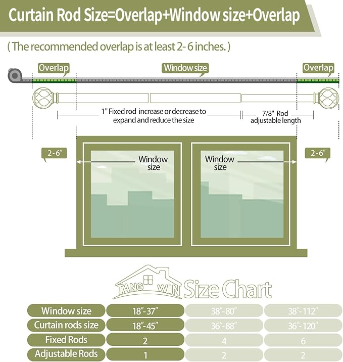 Bronze Farmhouse Curtain Rods for Windows:18-45 Inch Heavy Duty Adjustable Curtain Rod for Bedroom Living Room,Boho Decorative Rustic Drapery Rods with Vintage Coastal Finial,Antique Bronze