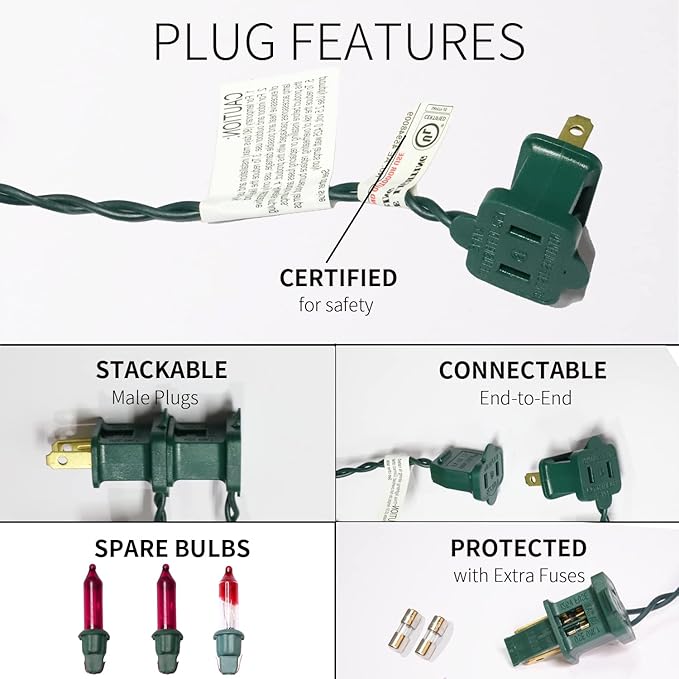 100LIGHTS PINK Extra-Bright With End Connectors Christmas Decorative Lights 5.98m UL Certified Mini String Light Set Waterproof for Home Garden Holiday Christmas Tree Party Patio Decor Wedding