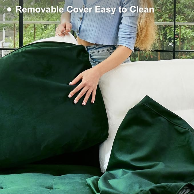 Belffin Modular Sectional Sleeper Sofa with Pull Out Bed Velvet Convertible U Shaped Sectional Sofa Couch with Storage Chaises for Living Room Green