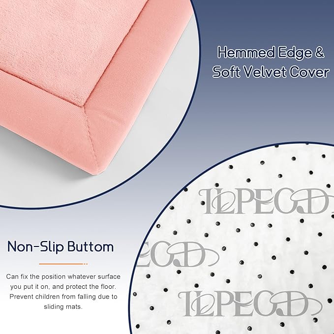 Baby Play Mat for Floor Tummy Time Mat Nursery Rug Muscle Area Rug Playroom Tatami 79"x138" Memory Foam 1.3" Thick Crawling For Babies,Toddlers, Infants, Kids,Floor(Pink)