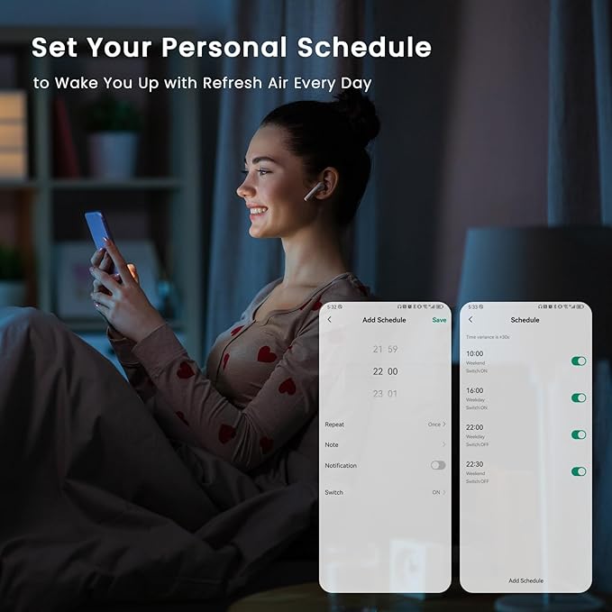 Afloia Air Purifiers for Bedroom Home Large Room, 2.4GHz Wi-Fi Smart 3 in 1 Filter Air Purifiers for Pets Allergy Odor Smoke Dust Mold Pollen, Air Cleaners Work with Alexa and Google Assistant