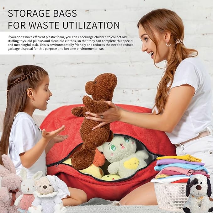 Bean Bag Chair for Adults 4FT,Soft Removable Cover for Teens/Girls Bedroom,Fluffy Giant Round Floor Beanbag Lounger Chairs (No Filler,Big Red)