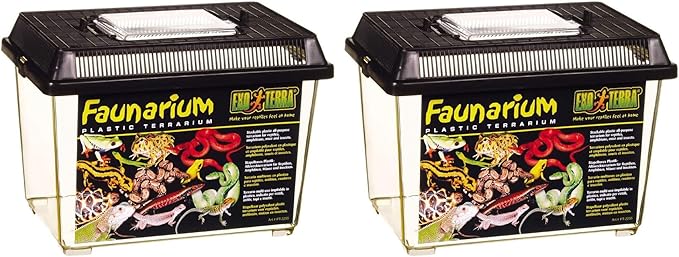 Exo Terra Faunarium, Plastic Reptile Terrarium, Small, PT2255 (Pack of 2)