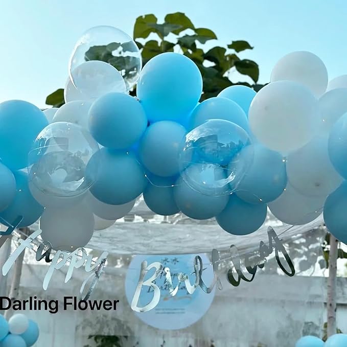 130pcs Pale Aqua Balloons Different Sizes 18" 12" 10" 5" Aqua Blue Latex Balloon Garland Arch Kit for Birthday Baby Shower Graduation Wedding Gender Reveal Anniversary Party Decorations