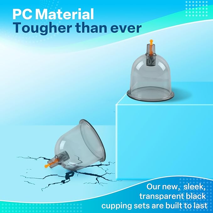 Cupping Kit for Massage Therapy, Silicone Physical Chinese Therapy Cupping Set at Home, Professional Muscle Cupping Tool with Pump & Vacuum Cups for Cellulite Reduction