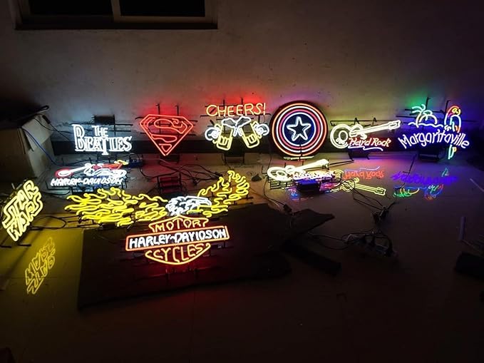 Handmade Real Glass Neon Tube Beer Compatible For Memphis Neon Signs For Home Bar Man Cave Pub Store Restaurant Wall Decor Artwork Wedding Decor Neon Birthday Party Gifts 24 X 20 Inches