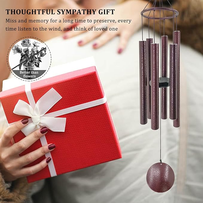 ASTARIN Sympathy Memorial Wind Chimes - Large Deep Tone Outdoor in Memory of Loved Ones - 36 Inch