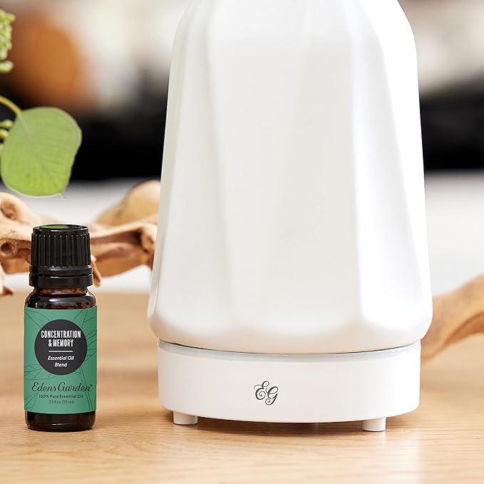 Edens Garden Concentration & Memory Essential Oil Blend- 100% Pure Premium Grade, Undiluted, Natural, Therapeutic, Aromatherapy, The Best for Diffusing, Kid Safe, Humidifiers, Skin 10 ml (.33 fl oz)
