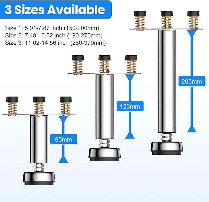 Garbage Disposal Support, Adjustable Spring Shock Absorber Bracket (11.02-14.56inch (28-37cm)), Holds Up tp 440lbs, Stainless Steel Noise Reduction Installation Kit