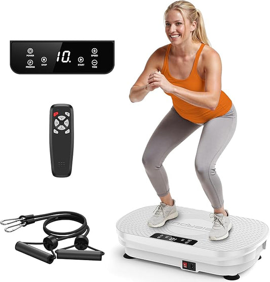 FEIERDUN Vibration Plate Exercise Machine, Vibration Plate for Lymphatic Drainage, Power Plate Vibration Platform for Weight Loss, Toning & Wellness