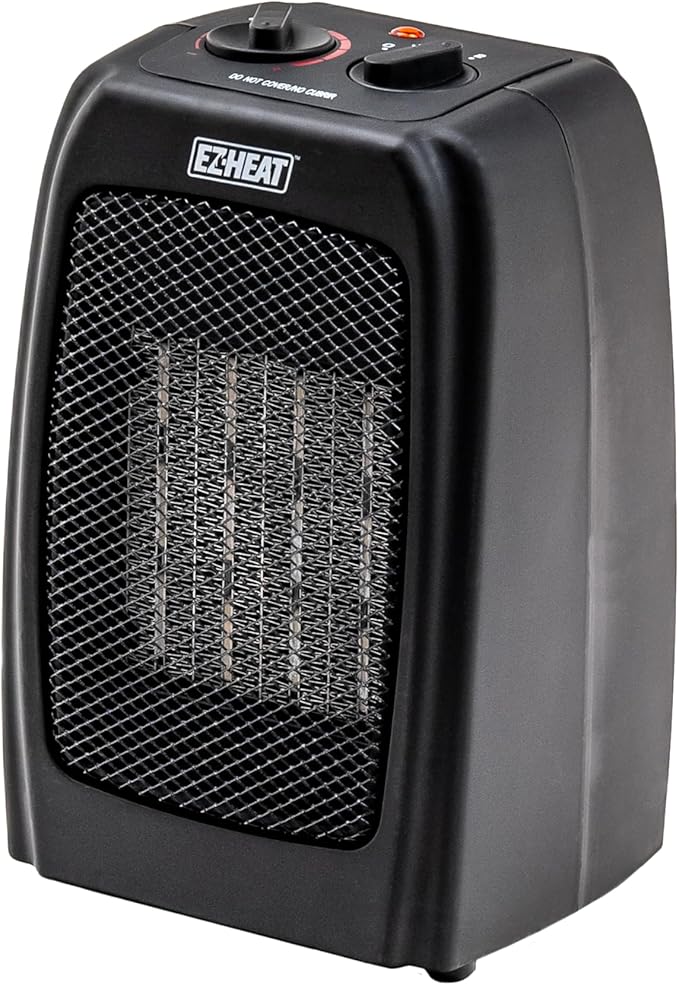 Electric Ceramic Portable Space Heater with Thermostat and Fan, Built-in Overheat Sensor, and Safety Tip-Over Switch, ST-MTPTC113